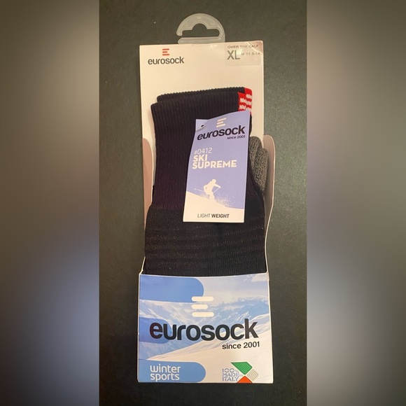 EUROSOCK Ski Supreme Men’s Lightweight Over the Calf Socks Size XL - Picture 1 of 10
